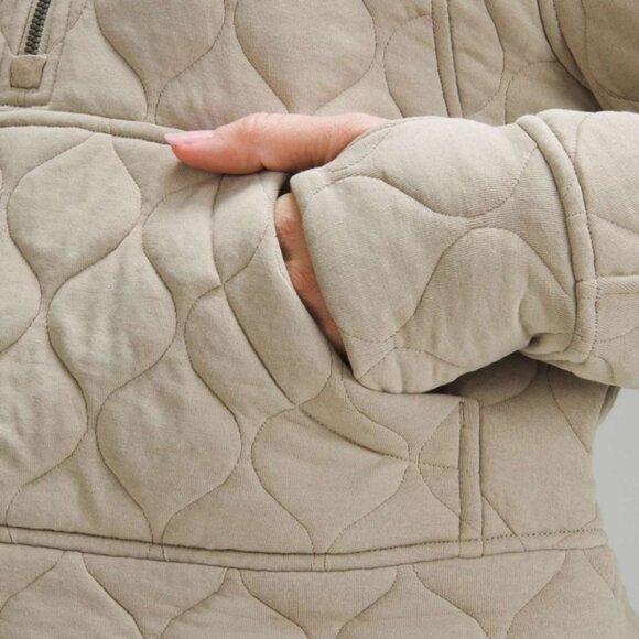 Lululemon Scuba Oversized Quilted Half Zip Riverstone - Picture 4 of 13